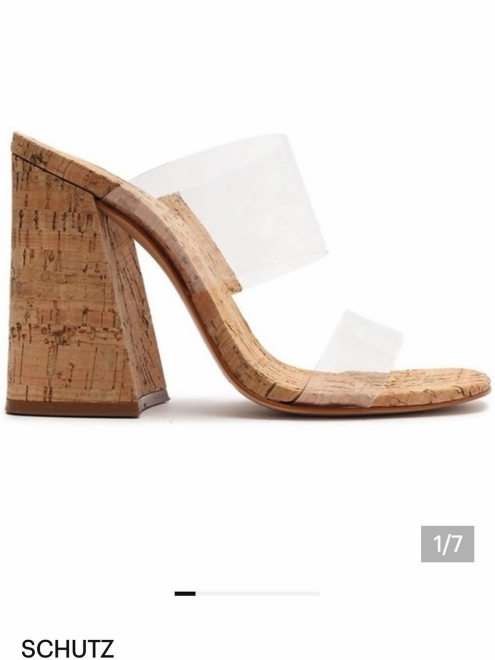 SCHUTZ Victorie Mid-High Heel - Transparent/Cork